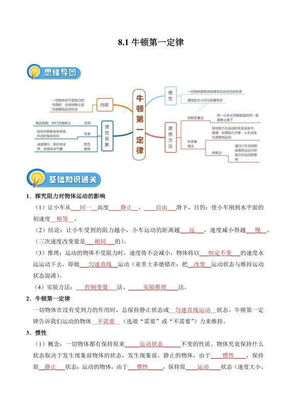 初中物理《同步题型分组专项训练》2025（八下）-极享资源 - 极致畅享全网精选资源