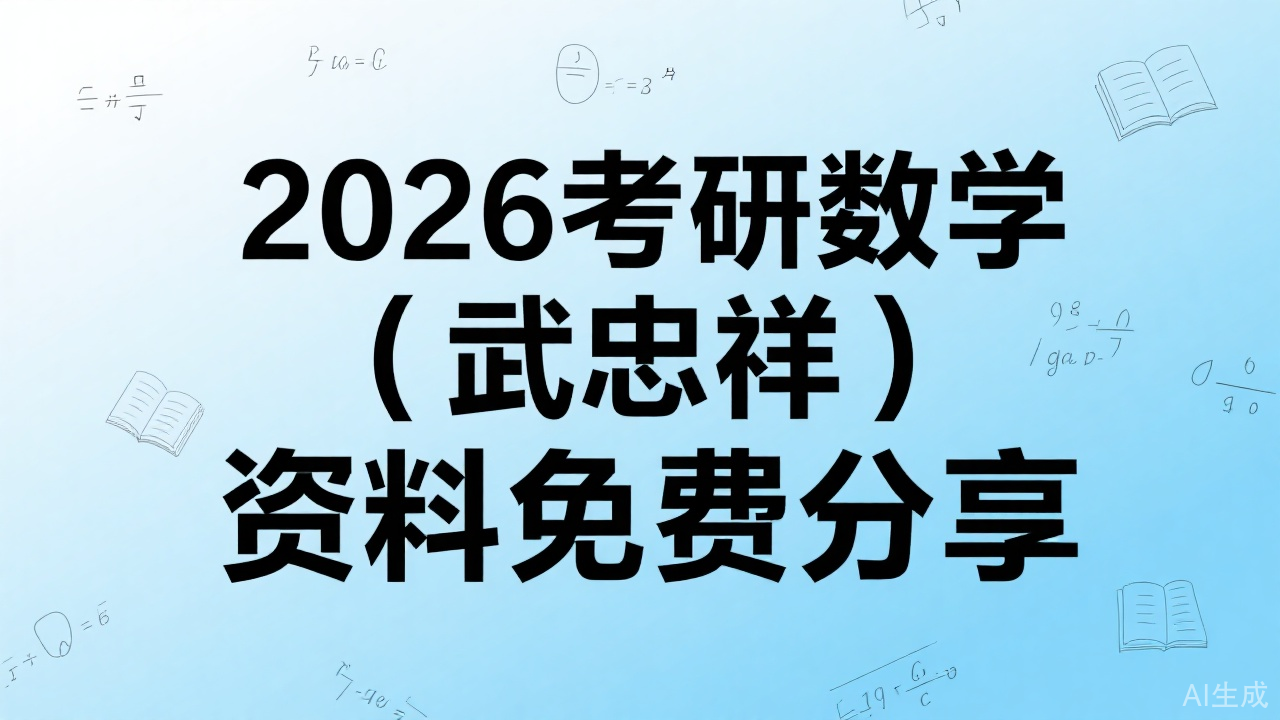 2026考研数学（武忠祥）资料免费分享-极享资源 - 极致畅享全网精选资源