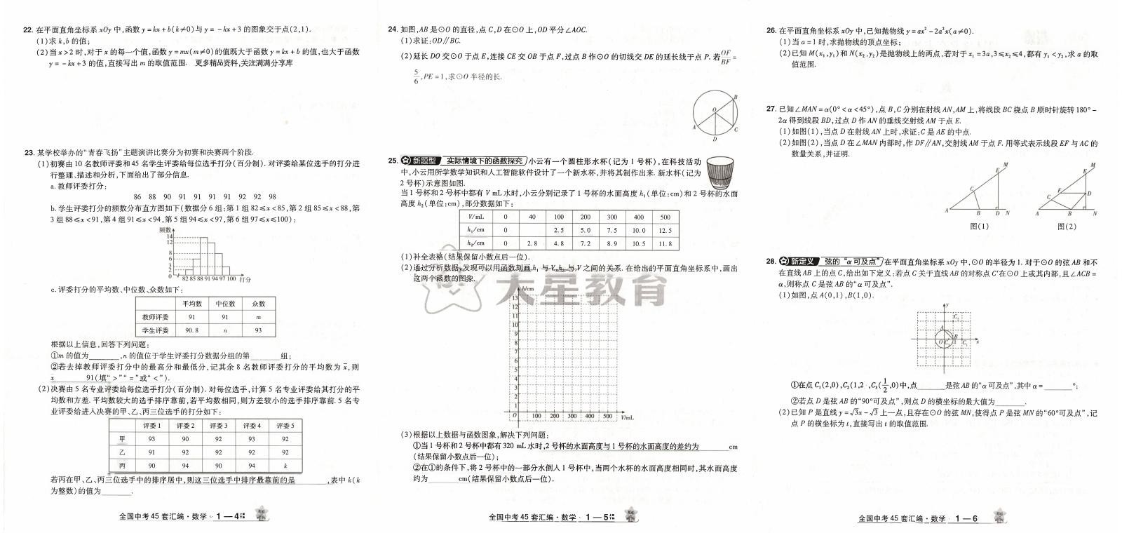 初中数学《金考卷 全国各省市45套中考汇编》25版 04