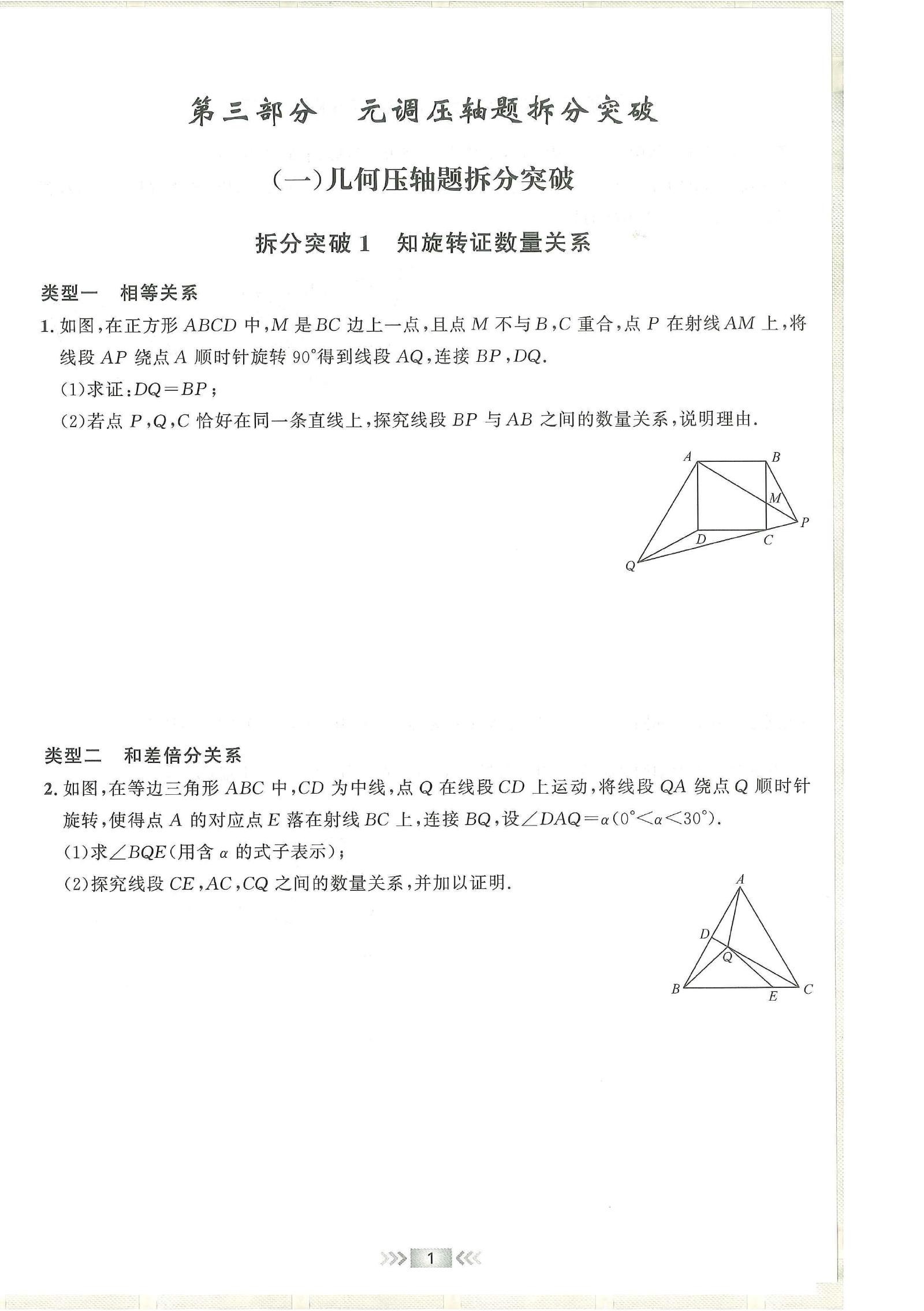 初中数学物理化学《勤学早•元调复习专题》2025版 04